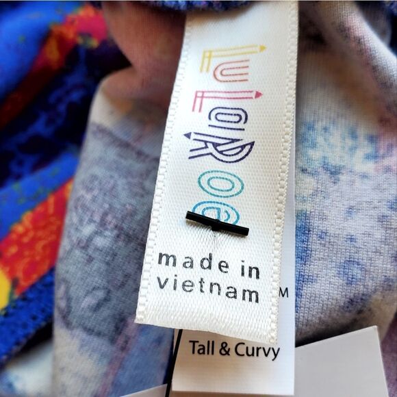 🔺️NWT LuLaRoe Blue, Red, & Yellow Leggings Tall & Curvy Size 12-18 - Picture 7 of 8